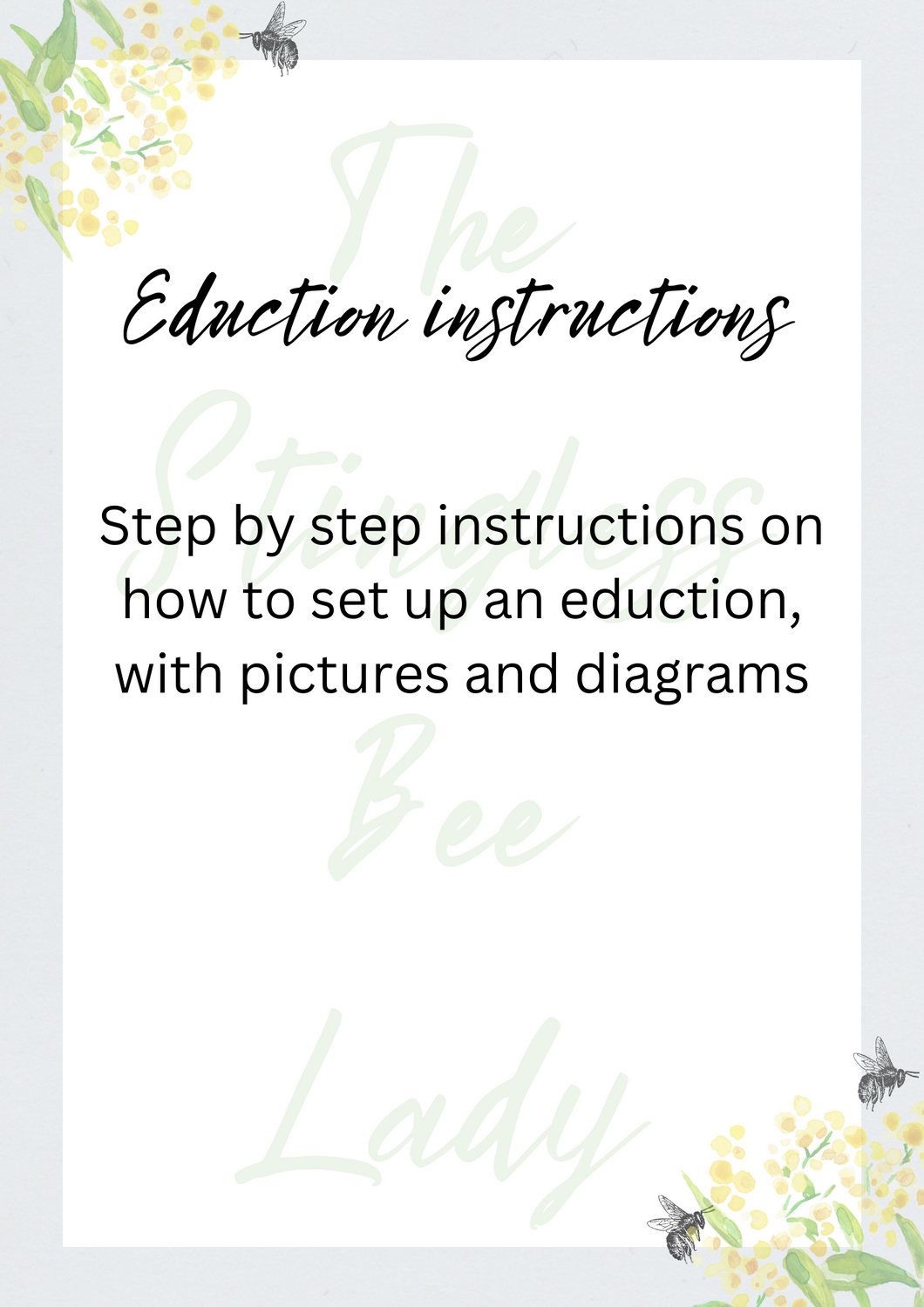 Eduction instructions