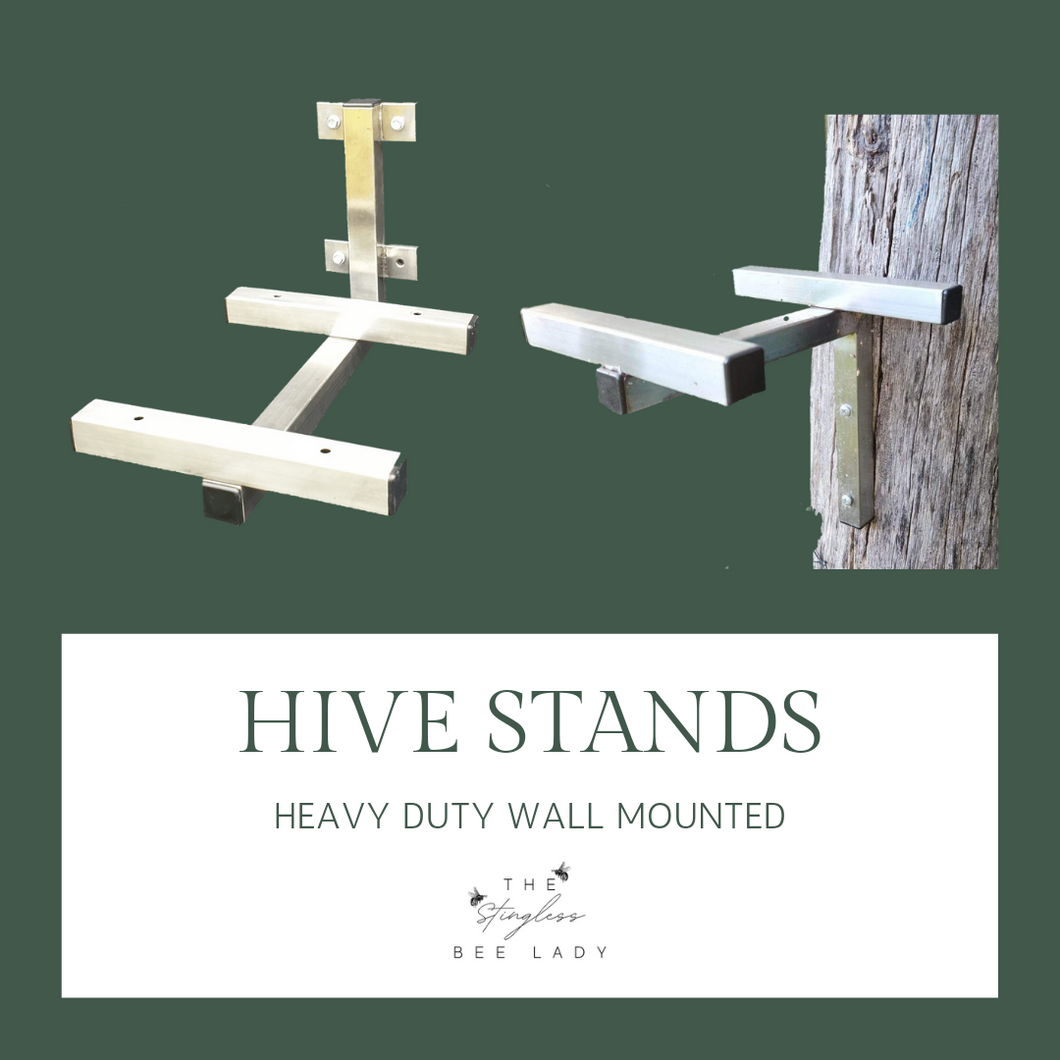Stainless steel wall mount hive stand